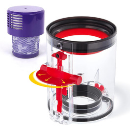 Dyson V10 Dustbin Compatible with Fluffy V10 - Replacement Part 969509-02 with HEPA Filter