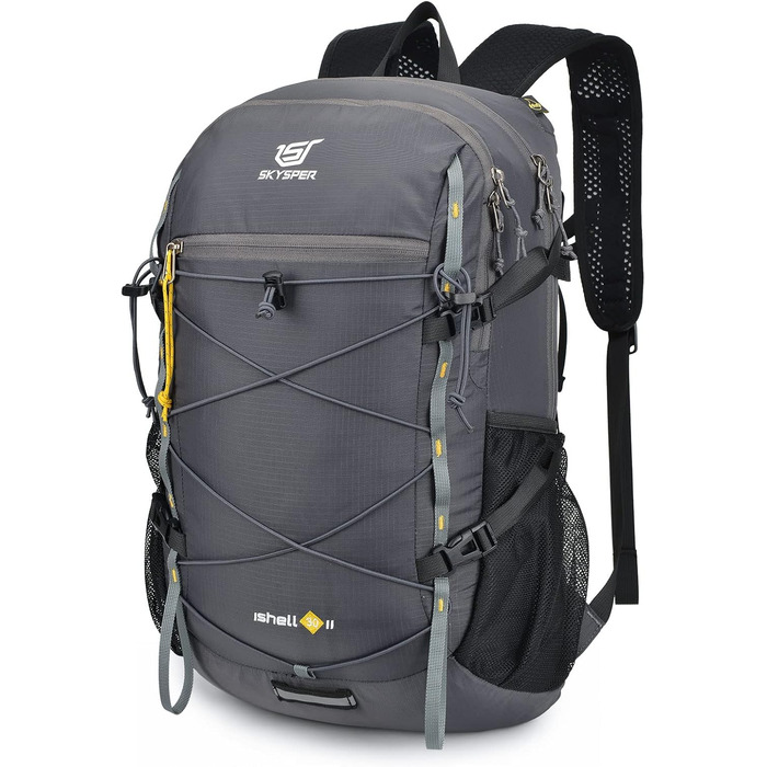 SKYSPER ISHELL 30 Foldable Backpack 30L Ultra-light Daypack Packable Daypack Waterproof Hiking Backpack Travel Backpack for Camping Outdoor Hiking Travel (Ishell30-dark gray)
