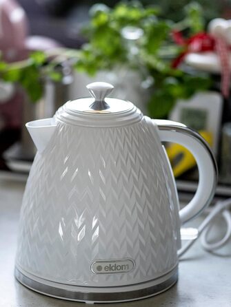 Електричний чайник Eldom C265B, 1.7 л, 2000 Вт, ретро дизайн, білий | Чайник для кухні