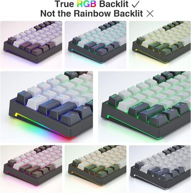 Механічна ігрова клавіатура AULA F3261, 60%, RGB, провідна, QWERTY, коричневі перемикачі, для ПК/планшету/PS/Xbox