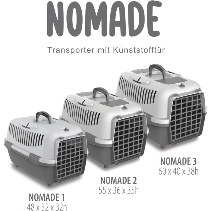 Транспортна переноска для собак та котів Nomade 2 - 55 x 36 x 35 см, до 8 кг, зелений лінден, міцний поліпропілен