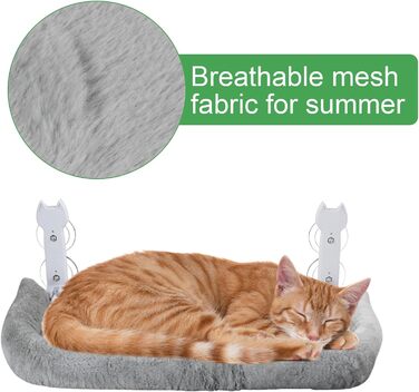 Кішка ліжко на вікно, 60x30 см - гамак для котів з міцними присосками, для великих котів до 25 кг