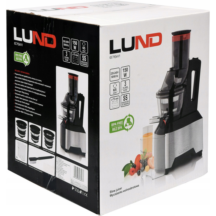 Вертикальна повільна соковижималка Lund 67841, 150 Вт