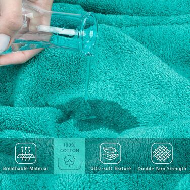 Набір махрових рушників для ванної Cotton Paradise з 100% турецької бавовни, 6 шт. (2 великі, 2 середні, 2 маленькі), колір шалфей