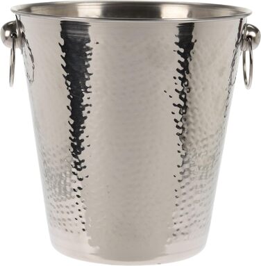 Охолоджувач для шампанського та вина з нержавіючої сталі Bambelaa, великий емальований еimer, срібний (діаметр 20 см)