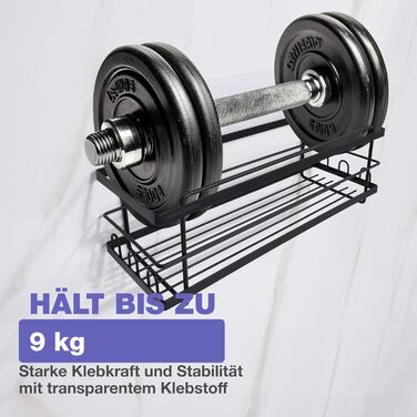 Дзеркальна поличка для душу KINCMAX з нержавіючої сталі без свердління, самоклеюча, з гачками (срібна) – хвиляста, срібна (набір з 2 шт. – пряма, чорна)