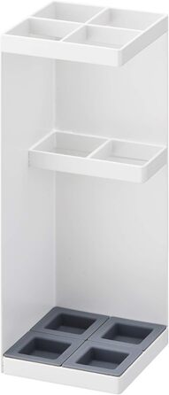 Yamazaki 2814 PLAIN Wardrobe, white, steel/wood, minimalist, 28 x 28 x 177 cm (White, Bundle with umbrella stand, One Size)