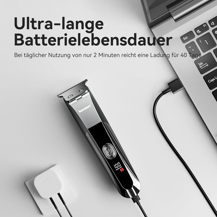 Мультитриммер для тіла чоловічий Intimrasierer Mann - Водонепроникний тілотриммер для чоловіків з насадками для ніг, пахв та зони бікіні. Чорний