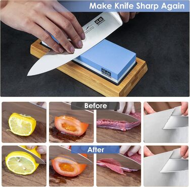 Набір для заточування ножів 2 в 1 SHAN ZU: Schleifstein (1000/5000) + Abziehstein, з керівництвом кута та силіконовою основою