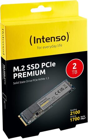 Intenso 2TB M.2 SSD PCIe Premium: Швидкий NVMe накопичувач (2100 MB/s)