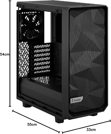 Корпус для комп'ютера Fractal Design Meshify 2 Compact Black ATX Mid Tower (Black TG Light Tint), високий повітряний потік