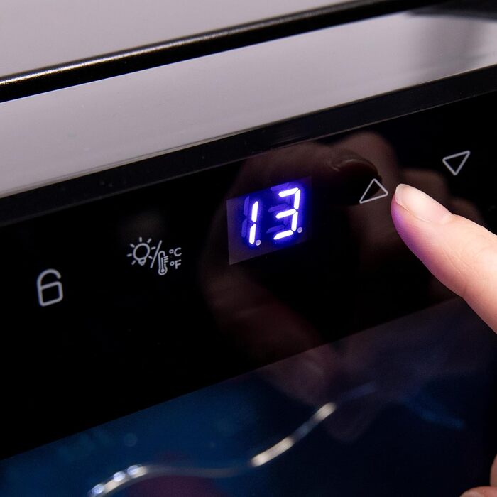 Cecotec Bolero Grandsommelier 830 Coolcrystal 8-Bottle Wine Refrigerator - Thermoelectric Cooling, Adjustable Temperature (8-18°C), Touch Control, LED Interior, Eco-Friendly Gas
