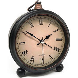 Lesipee Retro Alarm Clock Analog No Ticking, Vintage Alarm Clock, Silent, Battery Powered, Easy to Use and Loud Alarm, with Roman Numerals 4 Inches