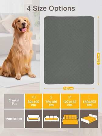 Водонепроникний килимок для собак, диванів та ліжок, захист від шерсті та подряпин, 152x203 см