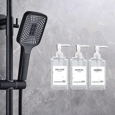 Настінний диспенсер для мила Roselee (3 шт.) - 500 мл, для душу, шампуню, пінського ванни. Без свердління, з етикеткою, підходить для ванної кімнати та кухні (прозорий)