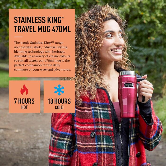 Термос König Travel Mug з нержавіючої сталі - Матовий чорний (470 мл)