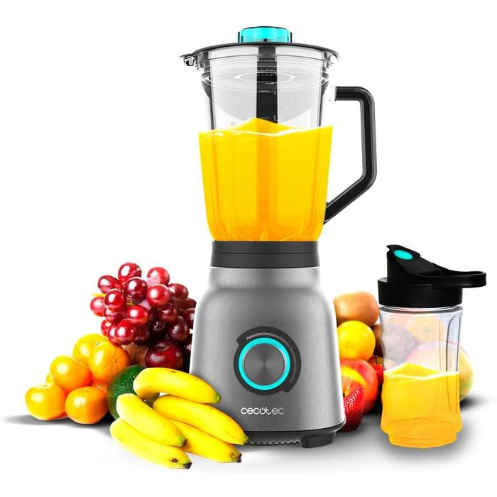 Cecotec Power Black Titanium 1300Max Stand Mixer - 1300W, 1.5L, 2 Speeds, Titanium Blades, Pulse Function, Ice Crushing