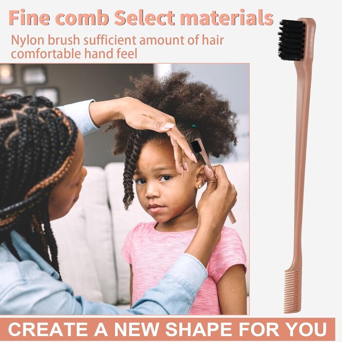 Щітка для волосся з пляшкою спрею 200 мл, розпушувач для натурального волосся, для афрокудрявого волосся 3a-4c, для кучерявого, хвилястого та локонованого волосся, набір з 3 шт. щітки для начісування, щітка з подвійною стороною (терракотова)