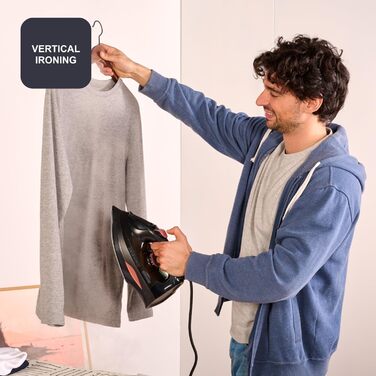 Праска з парою Black+Decker BXIR3000E | 3000 Вт | Керамічна підошва | 200 г/хв | Система захисту від накипу | Вертикальне прасування | Дезінфекція