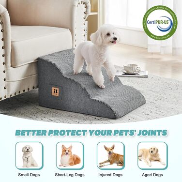 Сходинки для собак IFNOW: 40 см, 4-ступеневі, для ліжка, дивану, котів, цуценят, водонепроникні, знімний чохол