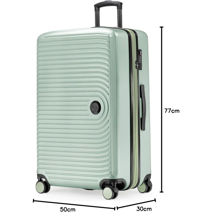 Чемодан Hartschalenkoffer Mitte - великий, TSA, 4 колеса, 77 см, 130 л, м'ятний колір
