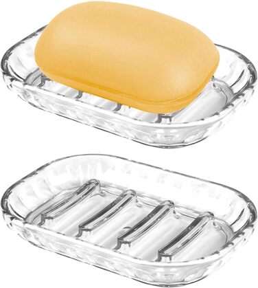 Миски для мила 2 шт. з пластику, самозливні, 13×8.8 см, неслизькі, для ванної, кухні, душу