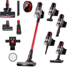 Акумуляторний пилосос LEHMANN 3-в-1: бездротовий, з HEPA-фільтром, LED-щіткою, для прибирання шерсті тварин, килимів та авто. Час роботи: 45 хв, об'єм контейнера: 1,8 л.