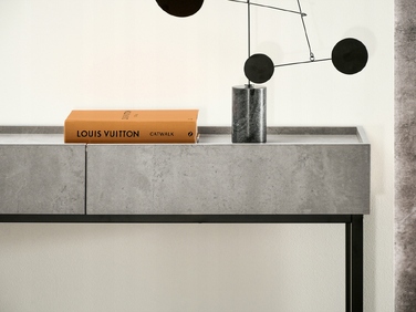 Консольний столик Mebel-Partner бетон, чорний матовий, 117 x 85 x 27 см