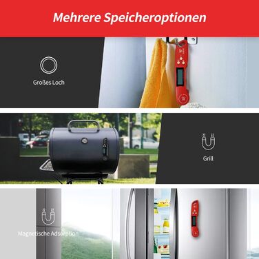 Цифровий термометр для м'яса DOQAUS: приготування на грилі, BBQ, приготування їжі. Швидке зчитування, довга сонда, LCD-дисплей.