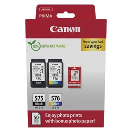 Комплект оригінальних картриджів Canon PG-575 та CL-576 FINE з фотопапером для принтера