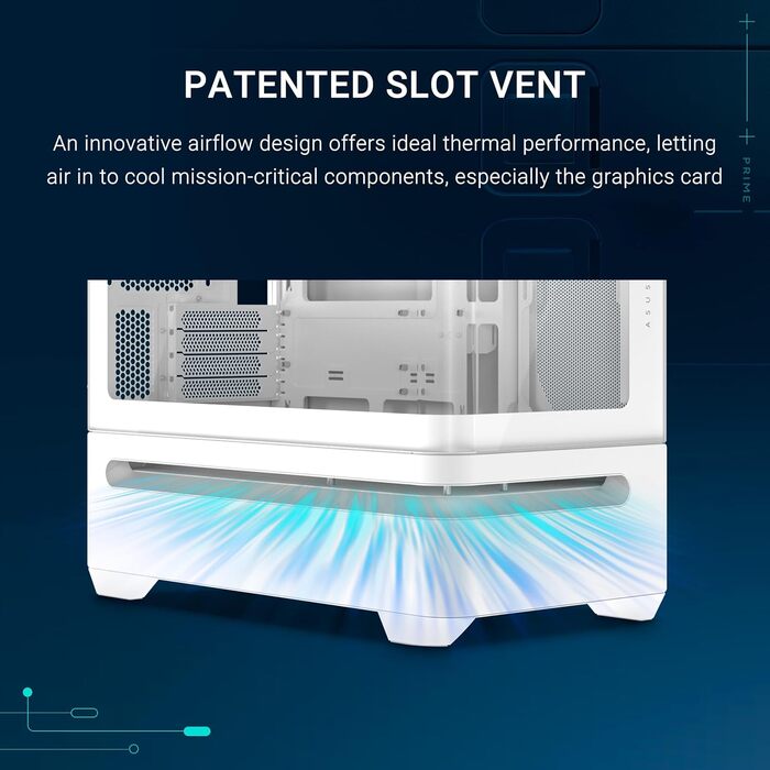 Корпус ПК ASUS PRIME AP202 mATX з ARGB підсвічуванням та скляною панеллю, підтримка GPU до 420 мм