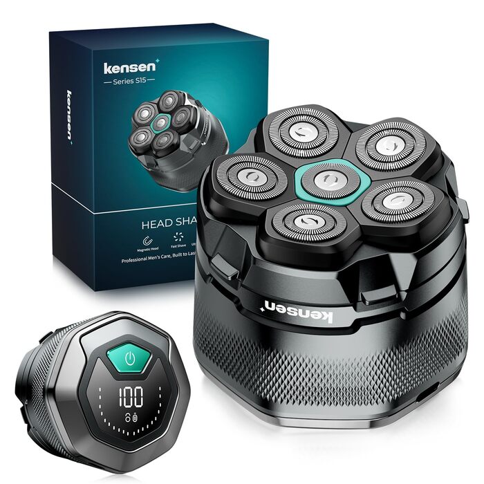 Машинка для гоління голови Glatzen Herren, акумуляторна, водонепроникна, Type-C, сіра