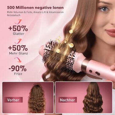 Airstyler 6-в-1: Фен, стайлер, локони, випрямлення. Рожевий колір.