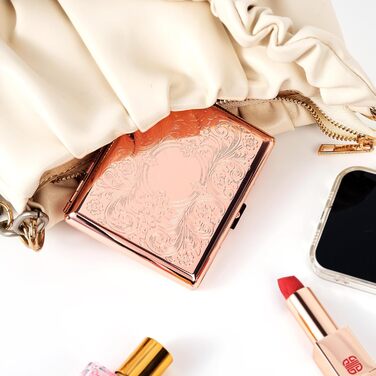 Металеве табакерка в стилі ретро, рожевий, для 20 сигарет 100mm, захисний портмоне