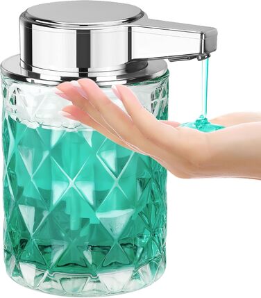Phneems Automatic Soap Dispenser Glass Electric Soap Dispenser with Sensor 3 Levels Adjustable Soap Dispenser Automatic Dish Soap Dispenser USB Charging IPX5 Waterproof FOR Bathroom Kitchen Gel