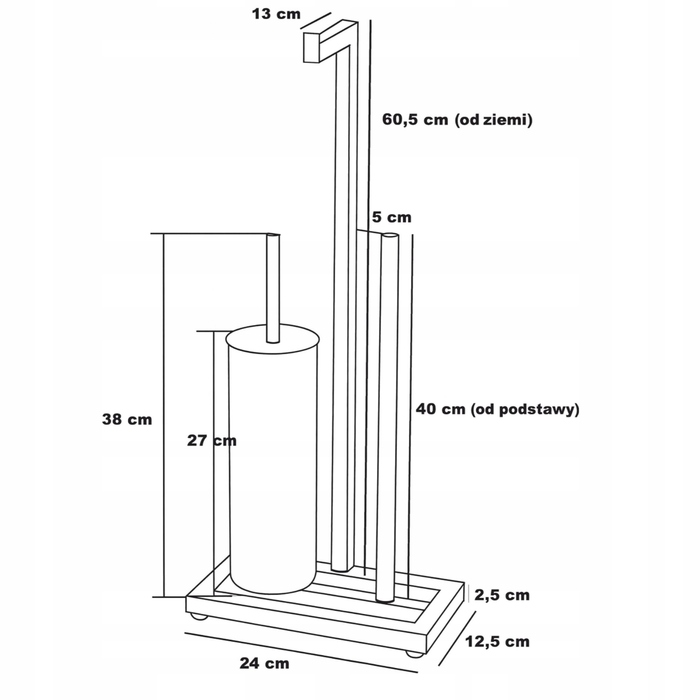 Підставка для туалетного паперу з тримачем та йоржиком для унітаза, чорна, стиль лофт, Yoka Home