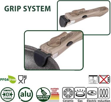 Набір посуду для кемпінгу BRUNNER з алюмінію (каструлі та сковорідки) - діаметр 20, 22, 24, 26 см, Pirate Vakublock, на 4 особи, з покриттям, легкий, високоякісний, стекується, 4+1 частина, міні діаметр 20 см (діаметр 26 см 5+2 частини)