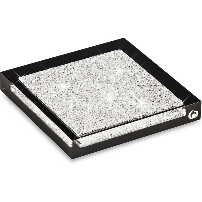 Luxurious Coaster Embellished with Swarovski Crystals/Elegant Table Decoration (1 piece - black)