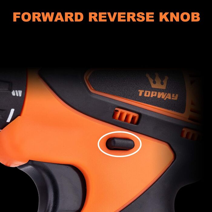 Акумуляторний дриль-шуруповерт TOPWAY 12V з акумулятором 1.3Ah, 10мм патрон, 2 швидкості, LED-підсвічування, для дому та DIY