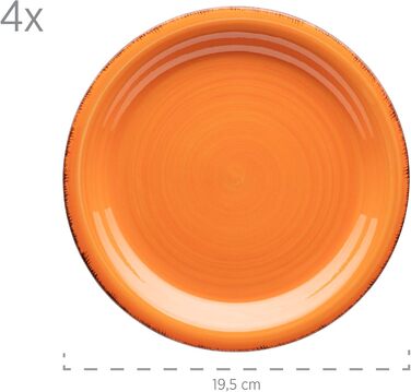 Набір посуду MÄSER Bel Tempo II (16 предметів) для 4 осіб: керамічний сервіз ручної роботи, зелено-блакитний, стеатоліт