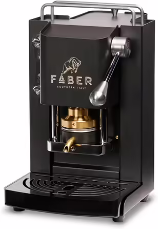 Кавова машина FABER Pro Mini Deluxe для ESE-подушечок 44 мм, хром, латунний прес, чорна матова