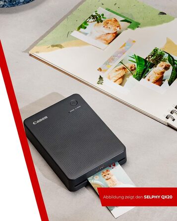 Canon Selphy QX20: Портативний принтер для друку з мобільного – бездротовий, термосублімаційний, USB-C, білий (без чорнил/паперу)