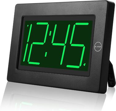 KWANWA Alarm Clock, 8-Inch Large Screen, Digital Battery-Powered Alarm Clock, Automatic Dimming Mode, Large Tick-Free Wall Clock, Table Clock for Bedroom, Office, Living Room, Seniors, 12-Hour Mode