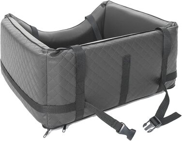 Автокрісло для собак Mayaadi-Home з штучної шкіри, 65x55x25 см, темно-сірий