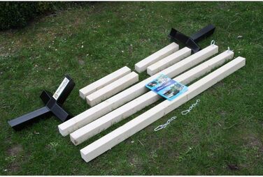 Megaastore Hammock Stand made of Beech Wood up to 90kg | Dimensions: Length: 320cm - Height: 80cm - Width at the bottom: 130cm