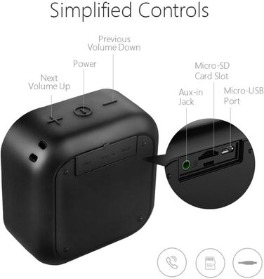 MIFA A1 Mini Bluetooth колонка, TWS, 15 год, IP56, чорна