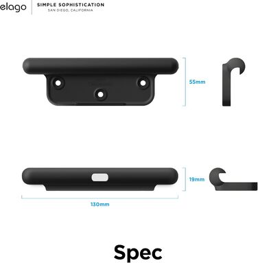 Тримач для планшета elago Home Hub Mount для Apple iPad, iPad Air/Pro, Samsung Galaxy Tab та інших планшетів, силіконовий, з кабелем-органайзером, чорний