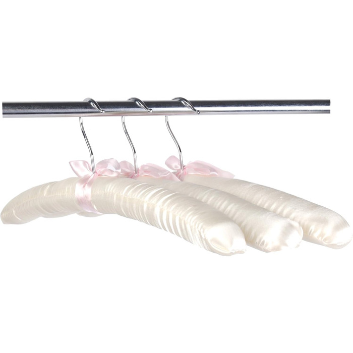 LOHAS Home 10-Pack Clothes Hangers with Anti-Rust Hooks and Satin Padding, Gorgeous, Pale Ivory Satin Padded Clothes Hangers, Cream White