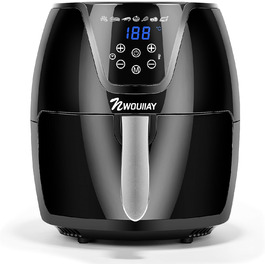 Фритюрниця без олії Air Fryer NWOUIIAY 1800W з LED-touchscreen 5.5L, 7 програм, цифровий дисплей