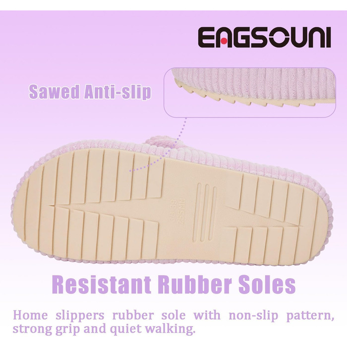 Жіночі домашні тапочки з меморі-піною, зручні, з перехресними ремінцями, антиковзні, для дому та сну, розмір 37/38 EU, світло-фіолетовий